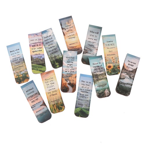 12pcs Aesthetic Motivational Bible Quotes Paper Bookmarks DIY Students Readers - Photo 4/19