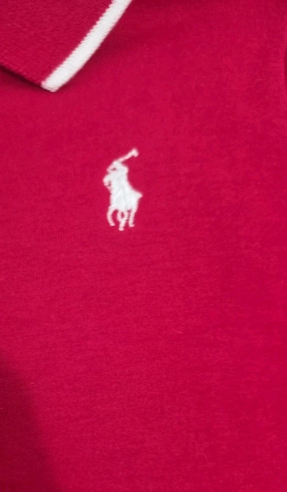 Vestido Camisa Oxford Ralph Lauren Niñas Rojo Clásico Manga Larga 100% Algodón Talla 4T  Foto 2 de 4