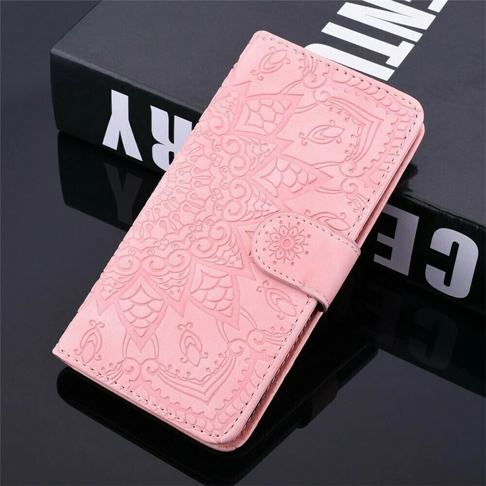 Flower Embossing Wallet Phone Case For iPhone 15 14 13 12 11 Pro Max XR 6 7 8 SE - Image 4 of 4