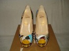 100% AUTH NEW WOMEN LOUBOUTIN NEW VERY PRIVE 120 COLLAGE PATENT HEEL/PUMP US 8.5 — photo 8
