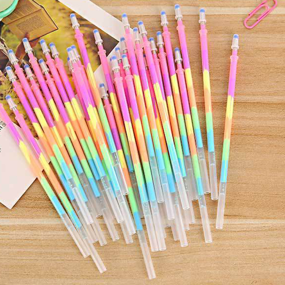 10x Multicolor Gel Highlighters with 0.5mm Refills for School and Office Supplies-image