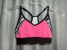 Victorias Secret Pink Ultimate Womens Unlined Sports Bra XSmall Black Stretch
