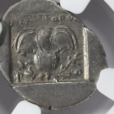 Caria, Island of Rhodes AR Drachm Rose Greek Silver Coin 88-84 BC - NGC VF