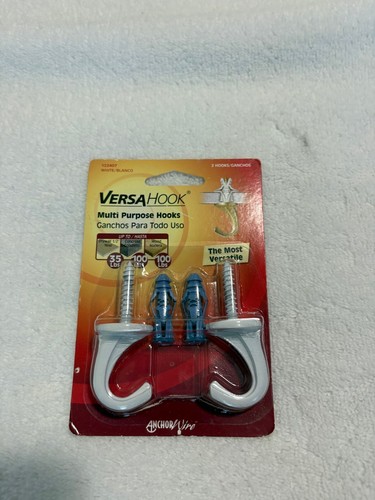 Hillman White Versa Hook 2 pk Small for Household Applications 35 - 60 - 75 lbs.