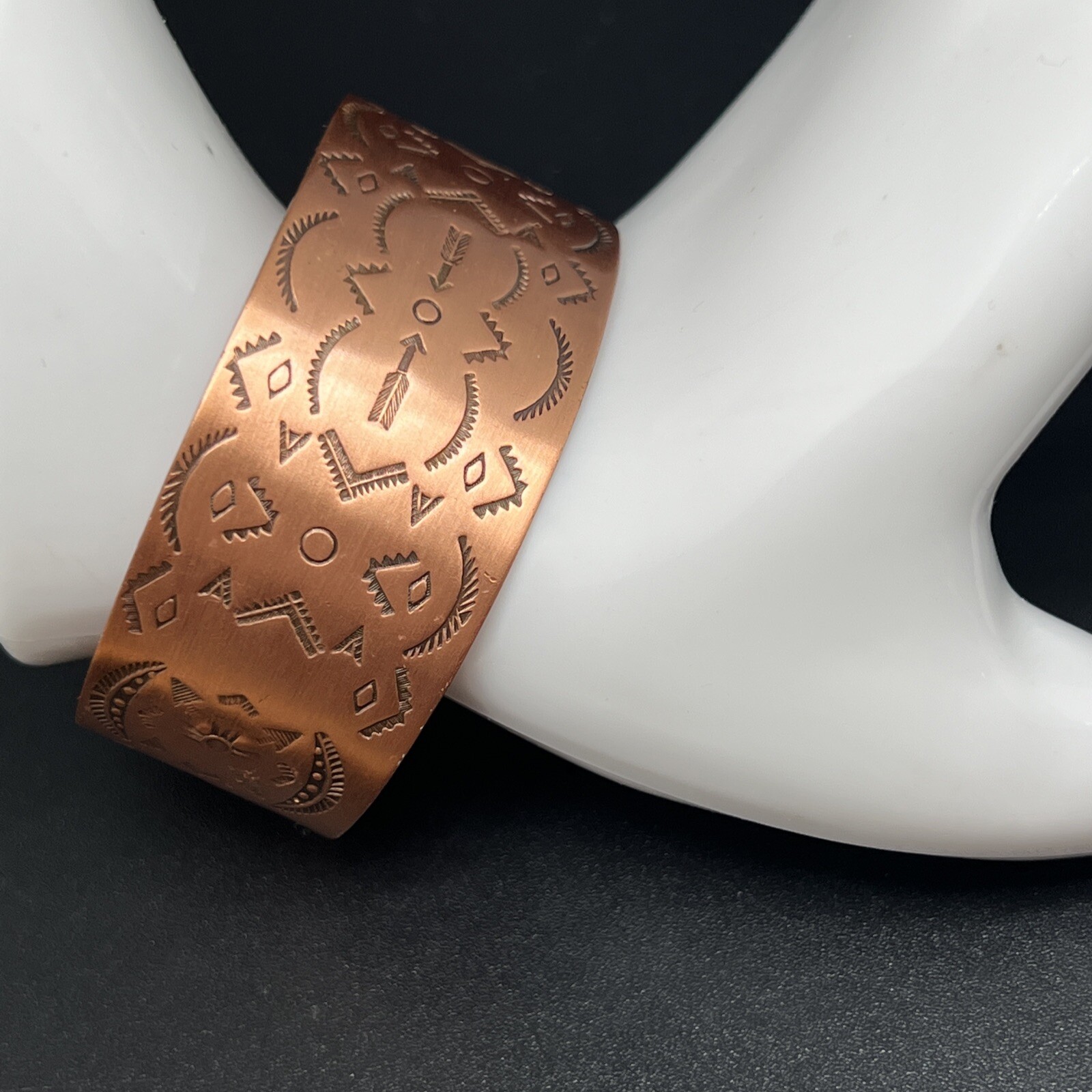 Vintage Solid Copper Cuff Bangle Bracelet Adjusta… - image 1