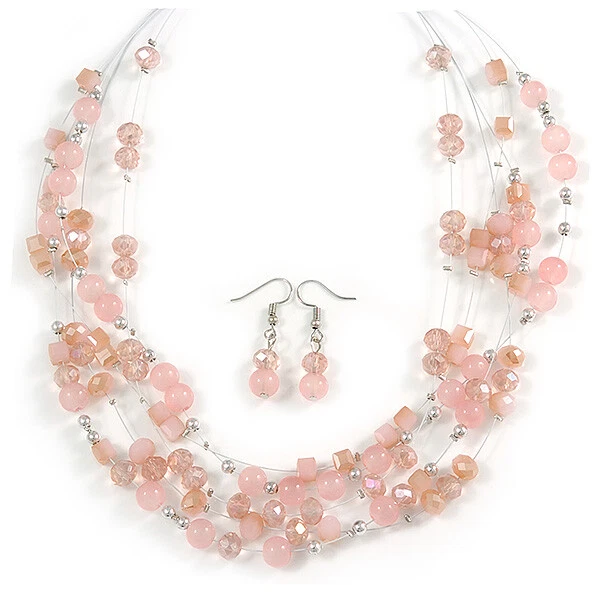 Floating bead necklace sale