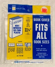 Vintage Namco Plastic Book Cover up to 11 3/4"  FA-49 Clear USA