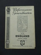 Landkarte Westermanns Generalkarten Nr.92 England (Großbritannien) um 1938