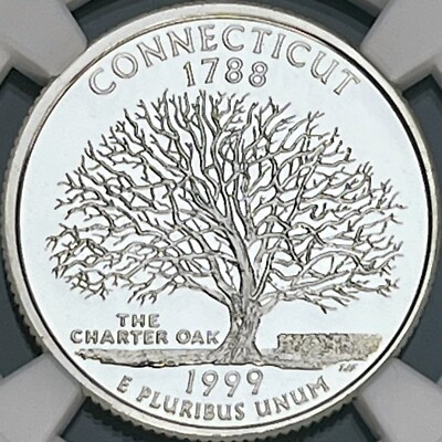 UNITED STATES. 1999, 25 Cents, Silver - NGC PF69 - Connecticut