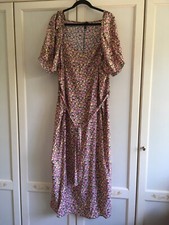 Ladies Long  Maxi Black Floral  Dress Size 24  Vera Moda  Sweetheart Neck BNWoT