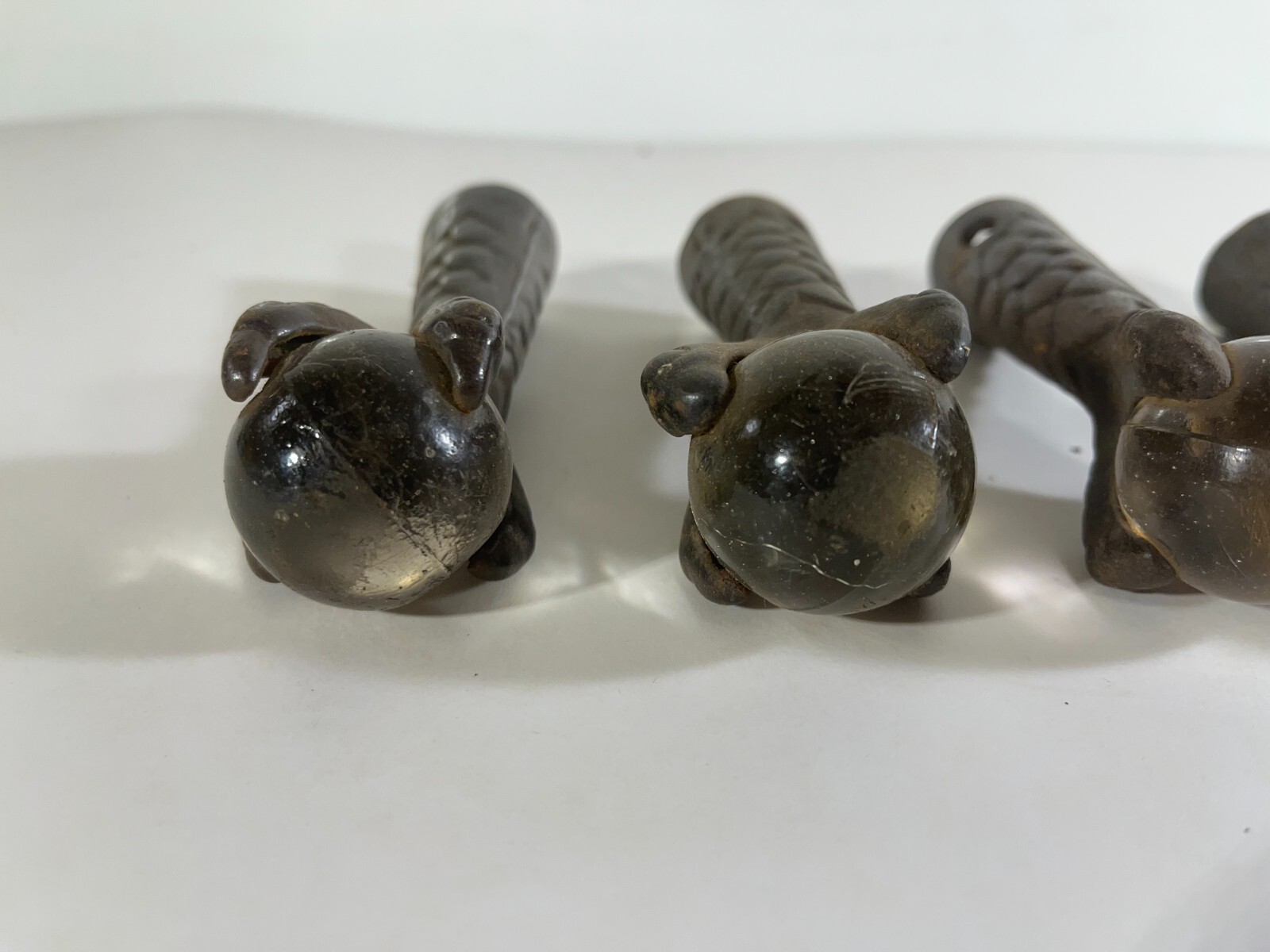 Set 4 Vtg Cast Iron Glass Ball Furniture Feet Foot 4 inch Dresser Stool eBay
