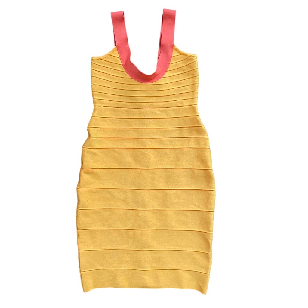 Herve Leger Bandage Dress Orange Salmon Pink Size Small | eBay