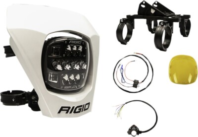 Rigid Adapt XE Moto LED Headlight Kit White Number Plate 8k Lumens Universal