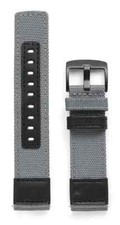Starkes zweiteiliges Nylon Band 20 / 22 mm Schließe schwarz, lederverstärkt