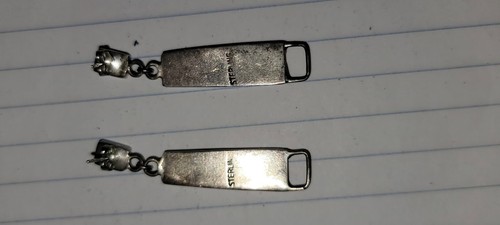 VINTAGE SOUTHWEST EARRING RECTANGLE GEOMETRIC PATTERN 6 INLAID STONES STERLING - Picture 2 of 5