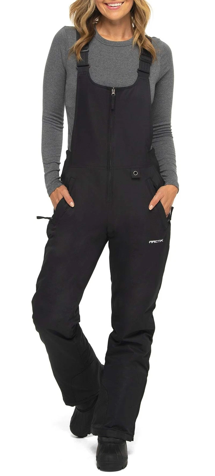 Arctix Women's Essential Insulated Bib Overalls Short 1X Short Black