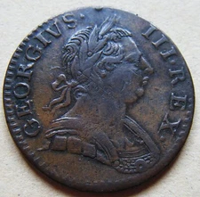 George III, colonial, non-regal or evasion halfpenny 1773 'Distant Bow'?