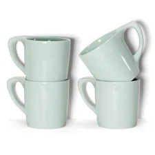 notNeutral LINO 10 oz Porcelain Coffee Cups | Set of 4 (Sage Green)
