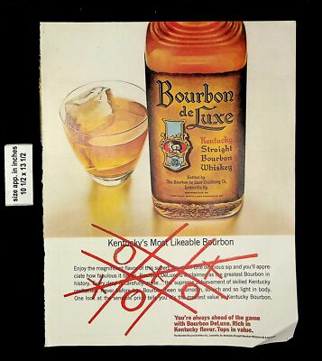 1966 Kentucky Bourbon DeLuxe Vintage Print Ad 22086