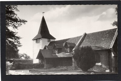 Postkarte Greensted Green bei Epping Essex Blick auf die Kirche RP von Cranley
