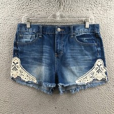 Reign Cut-Off Shorts Womens 11 actual 33x2.5 Blue Denim Mid Rise Cotton Blend