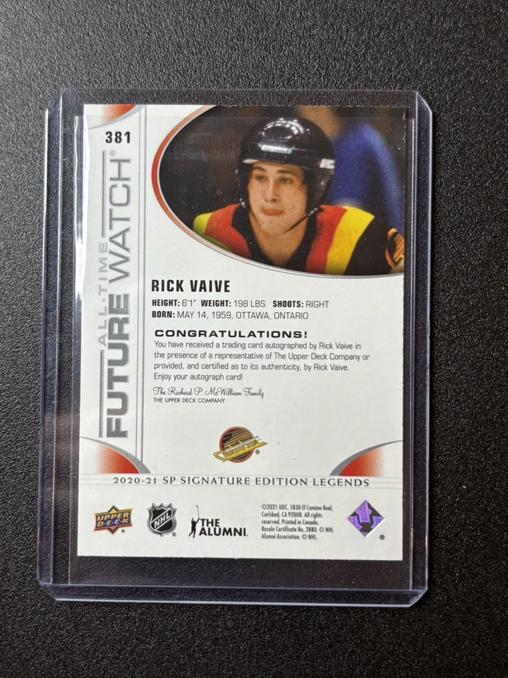 2020-21 Upper Deck SP Legends All Time Future Watch Auto /199 Rick Vaive - Image 2 of 2