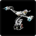 Display stand 3D-ENGV angled+slots for Lego 75325 Mando's N-1 Starfighter(A1068)