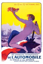 Exposition Internationale 1913 - Vintage Automobile Racing Poster