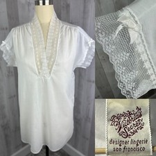 MUY RARO 1970 Vintage Victorias Secret Algodón Camisón Negligee Camisón M