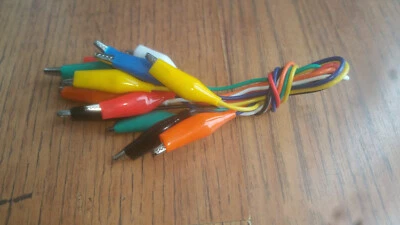 7 Alligator Crocodile Croc Clip Test Leads 7 Colours Double Ended Arduino