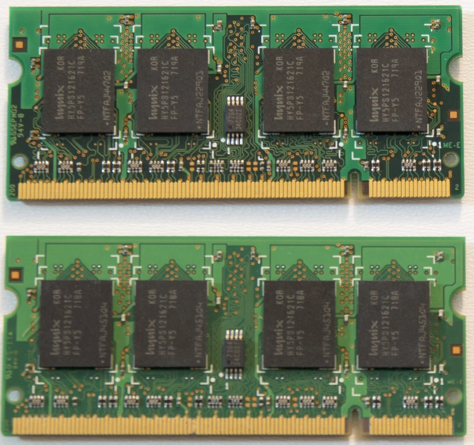 Hynix 1GB (2x512MB) PC2-5300S DDR2 Laptop Memory 200-Pin SO-DIMM (HYMP564S64CP6) - Image 2 of 2