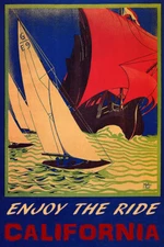  Enjoy The Ride Sailing California Sailboat Boat Vintage Poster Repro FREE S/H