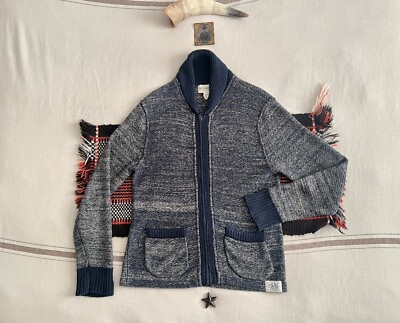 Ralph Lauren Denim Supply Cowichan M Linen Cotton RRL-ish Shawl Neck Talon Zip