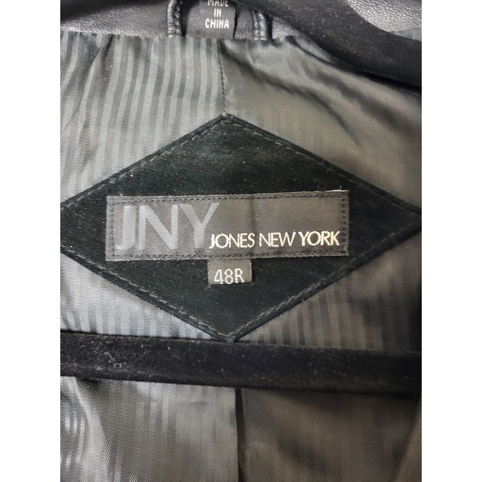 Abrigo de cuero genuino INY Jones New York talla 48R Foto 4 de 4