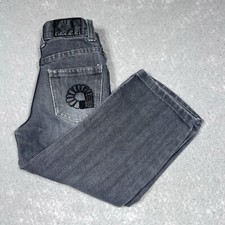 Akademiks Jeans Boys Size 5 Distressed Denim Pockets Zippers Skater Wide Leg