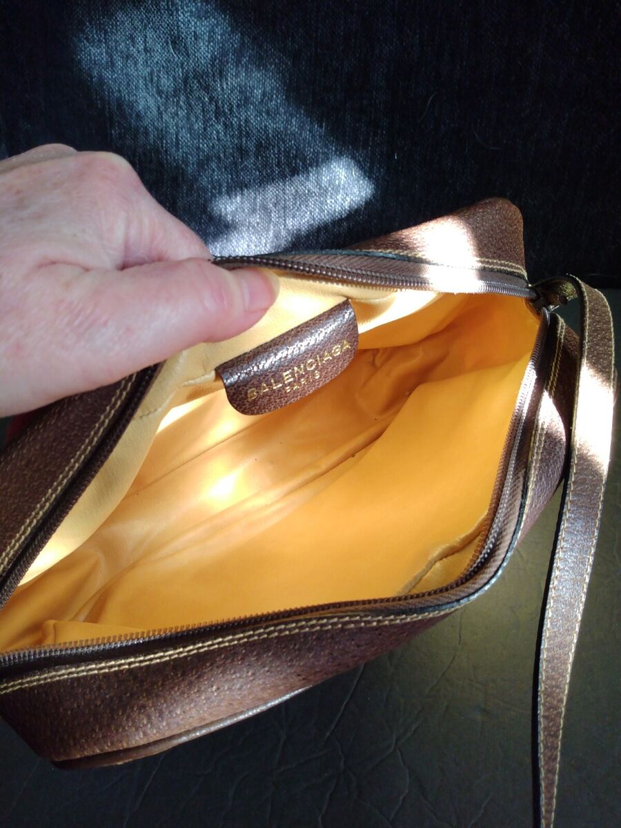 Vintage Balenciaga Crossbody Bag BB Monogram Purse Brown Tan Vintage Balenciaga Crossbody Bag BB Monogram Purse Brown Tan