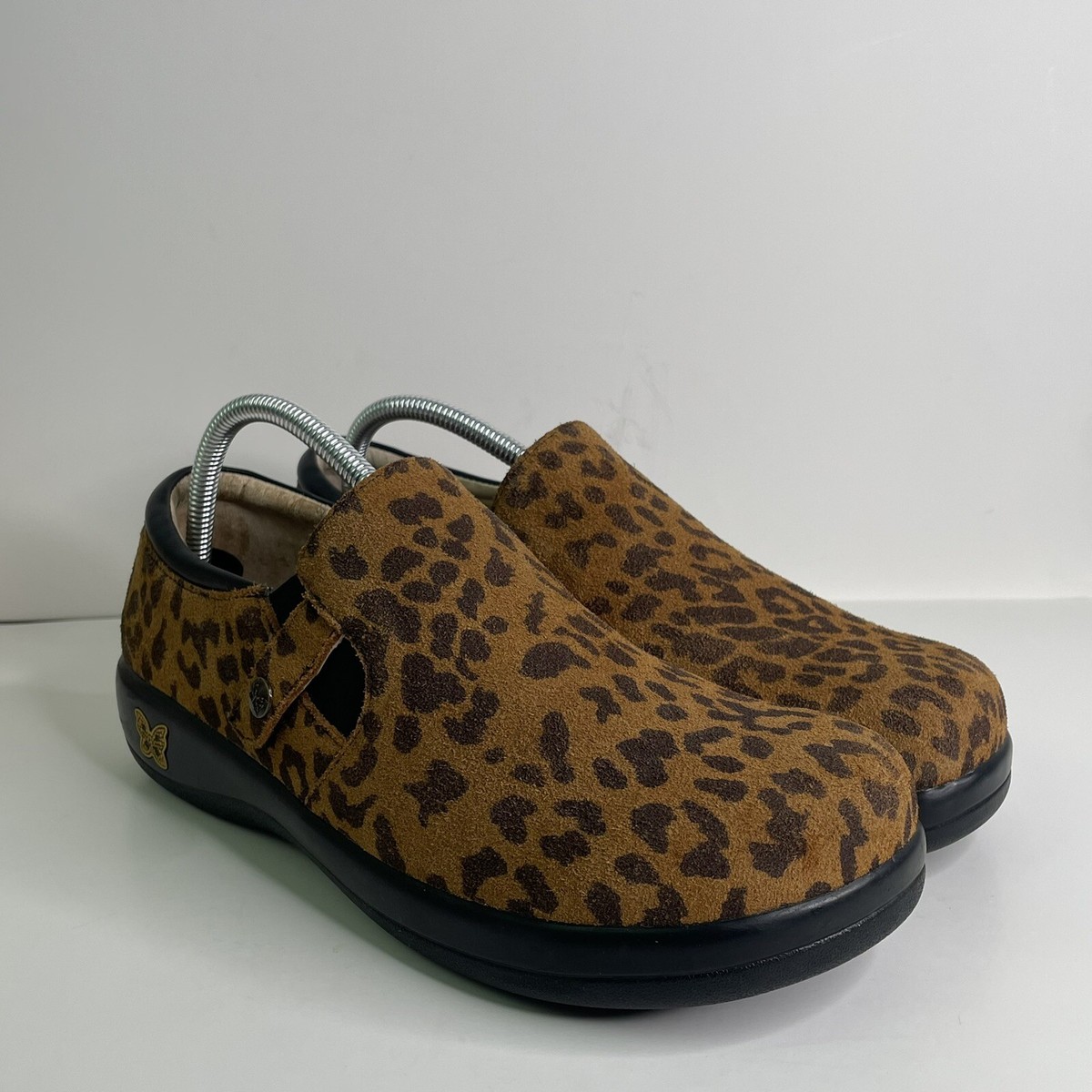 Alegria Kara Leopard Print Leather Clog KAR-402XW Women's Size 42