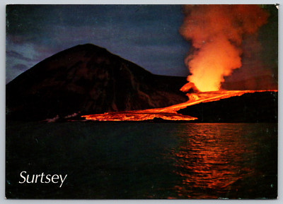 Surtsey Iceland Volcano Eruption Lava Reykjavik 1963 Postcard