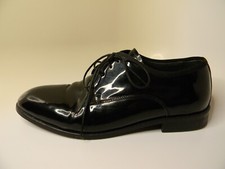 Mens Pronto Uomo All Leather Black Leather Formal Shoes Size 8.5M
