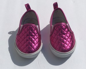 pink quilted slip on shoes