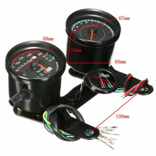 Odomètre de lumière LED universel + tachymètre compteur de vitesse jauge moto - Picture 2 of 5