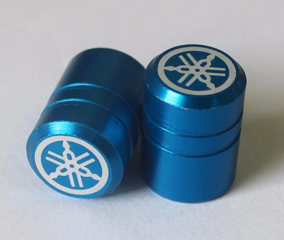 YAMAHA GENUINE WHEEL VALVE DUST CAP SET OF TWO PLAIN BLUE Foto 2 de 3