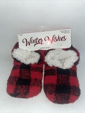 Winter Wishes Slipper Socks Little Bear Size 6- 8.5 Shoe Size 9-1