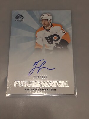 2021-22 UD SP AUTHENTIC TANNER LACZYNSKI RETRO FUTURE WATCH AUTO /499 FLYERS