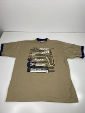 Vintage New Orleans Music Festival T-shirt Brown Size XXL USA Made Single Stitch