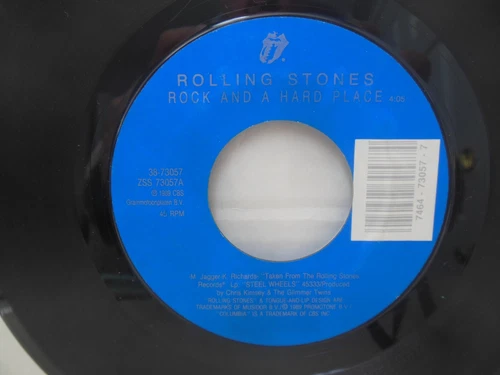 THE ROLLING STONES nr mint 45 rpm ROCK AND A HARD PLACE b/w COOK COOK BLUES
