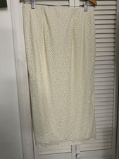 Women's Lace Column A-Line Skirt - A New Day Size 12 Cream
