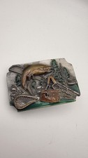 Vintage 1983 Siskiyou Buckle co. Fly Fishing belt buckle trout fisherman