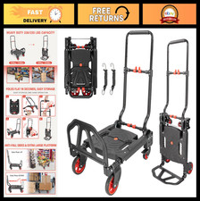 3-in-1 Folding Hand Truck Dolly  Platform Cart, 330LB Heavy Duty, 4/2 Wheel Con