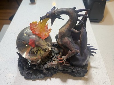 Disney Sleeping Beauty Maleficent As Dragon & Prince Phillip Snow Globe. 2003